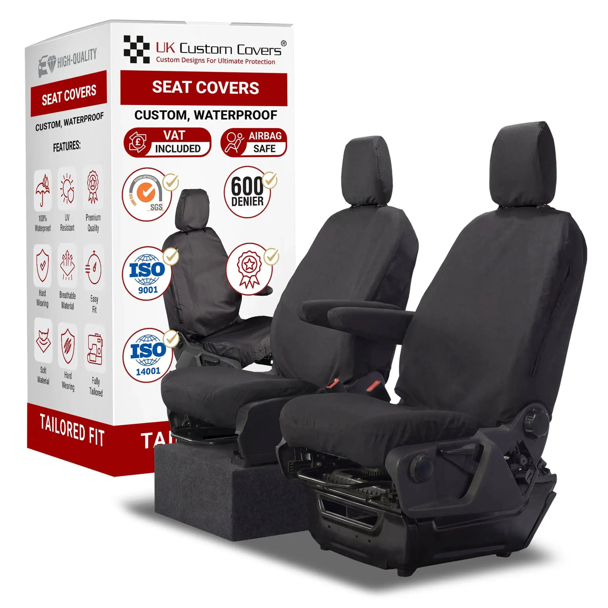 Ford Transit Custom Seat Covers Cotton-Backed PU UK Custom Covers