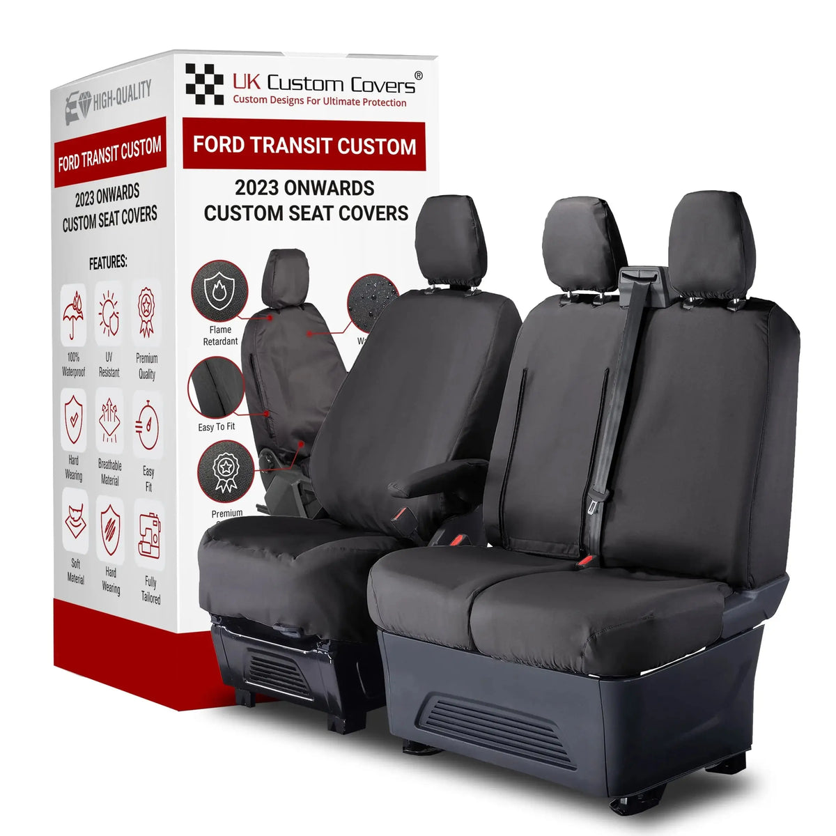 Ford Transit Custom Seat Covers Cotton-Backed PU UK Custom Covers