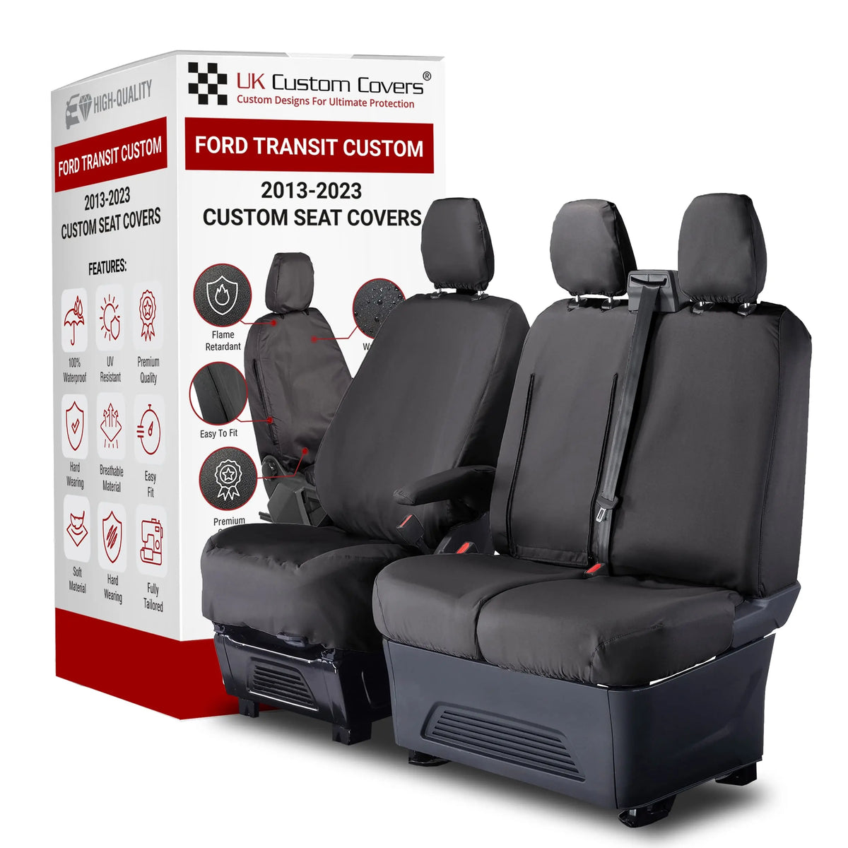 Ford Transit Custom Seat Covers Cotton-Backed PU UK Custom Covers
