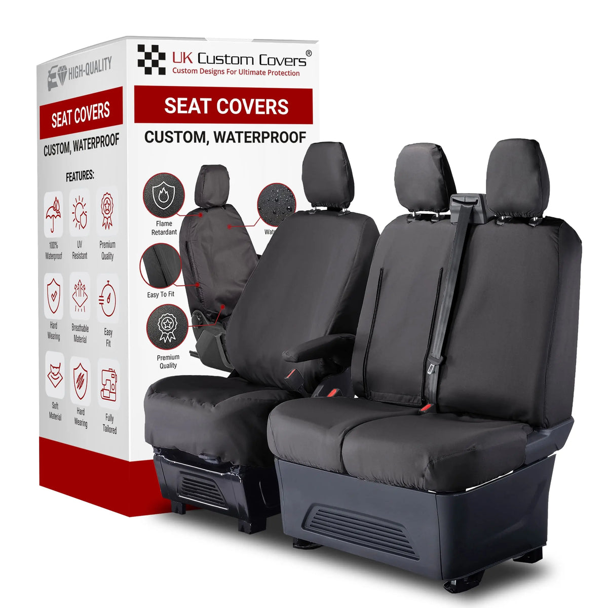Ford Transit Custom Seat Covers Cotton-Backed PU UK Custom Covers