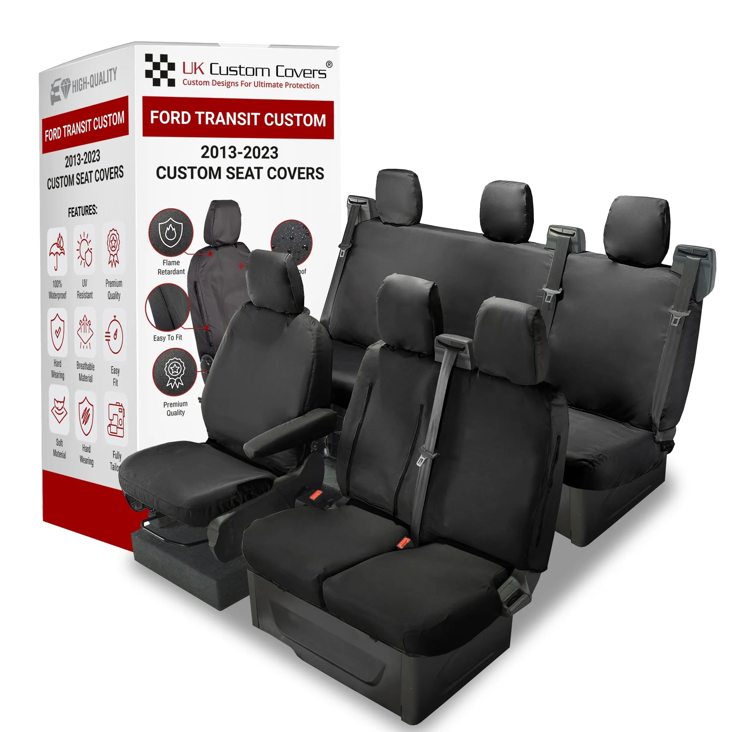 Ford Transit Custom Seat Covers Cotton-Backed PU UK Custom Covers