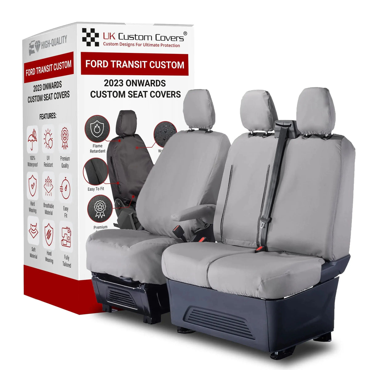 Ford Transit Custom Seat Covers Cotton-Backed PU UK Custom Covers