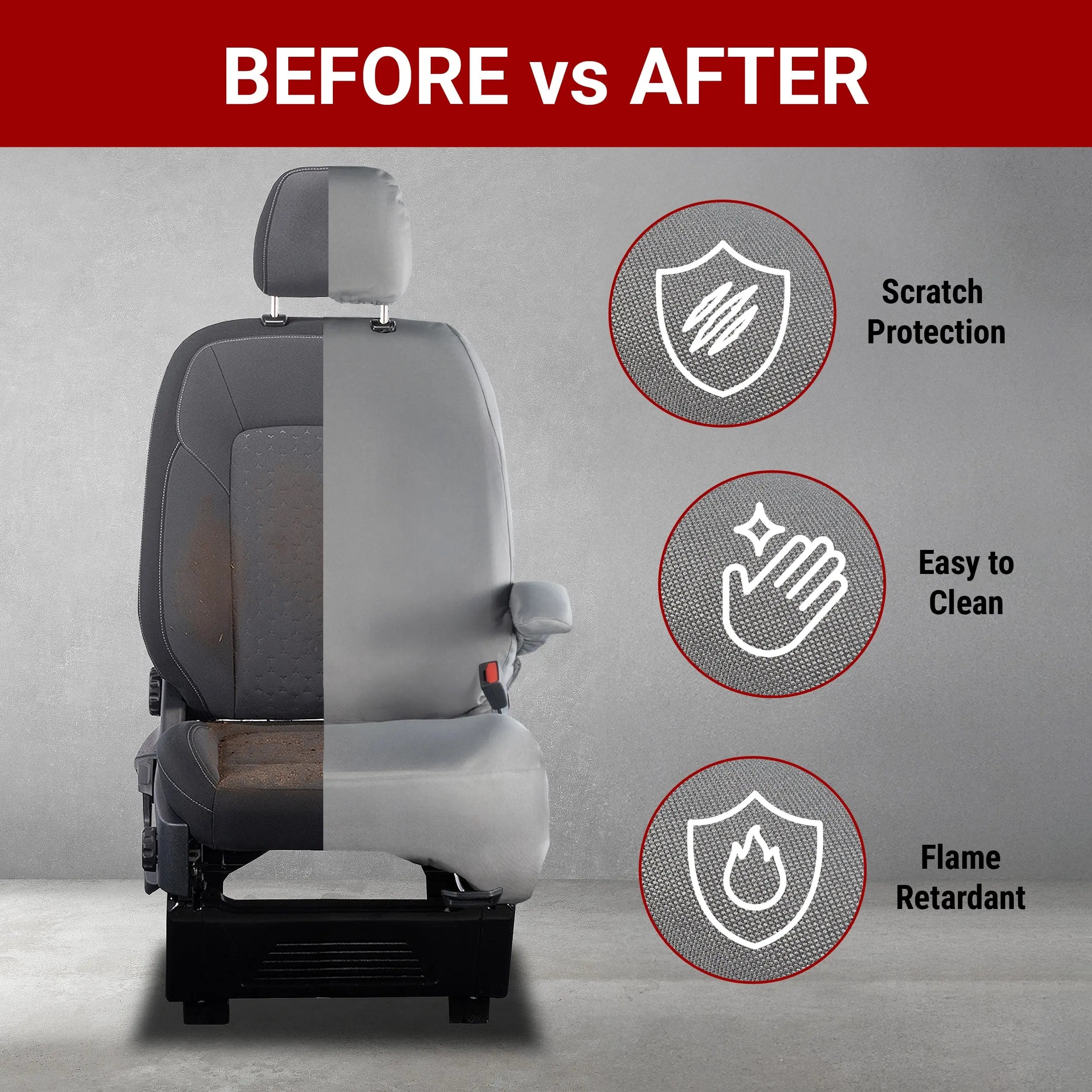 Ford Transit Van Seat Covers (Inc E-Transit) Cotton-Backed PU UK Custom Covers