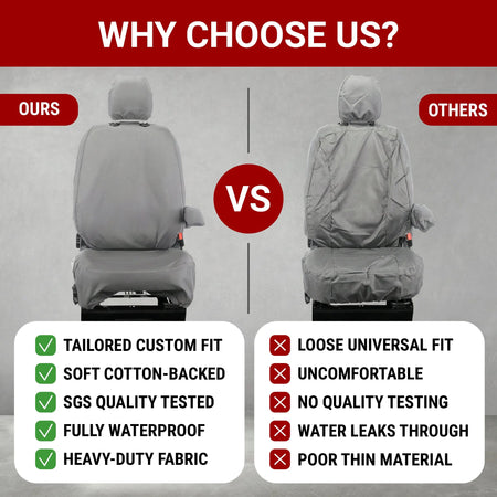 Ford Transit Custom Seat Covers Cotton-Backed PU UK Custom Covers