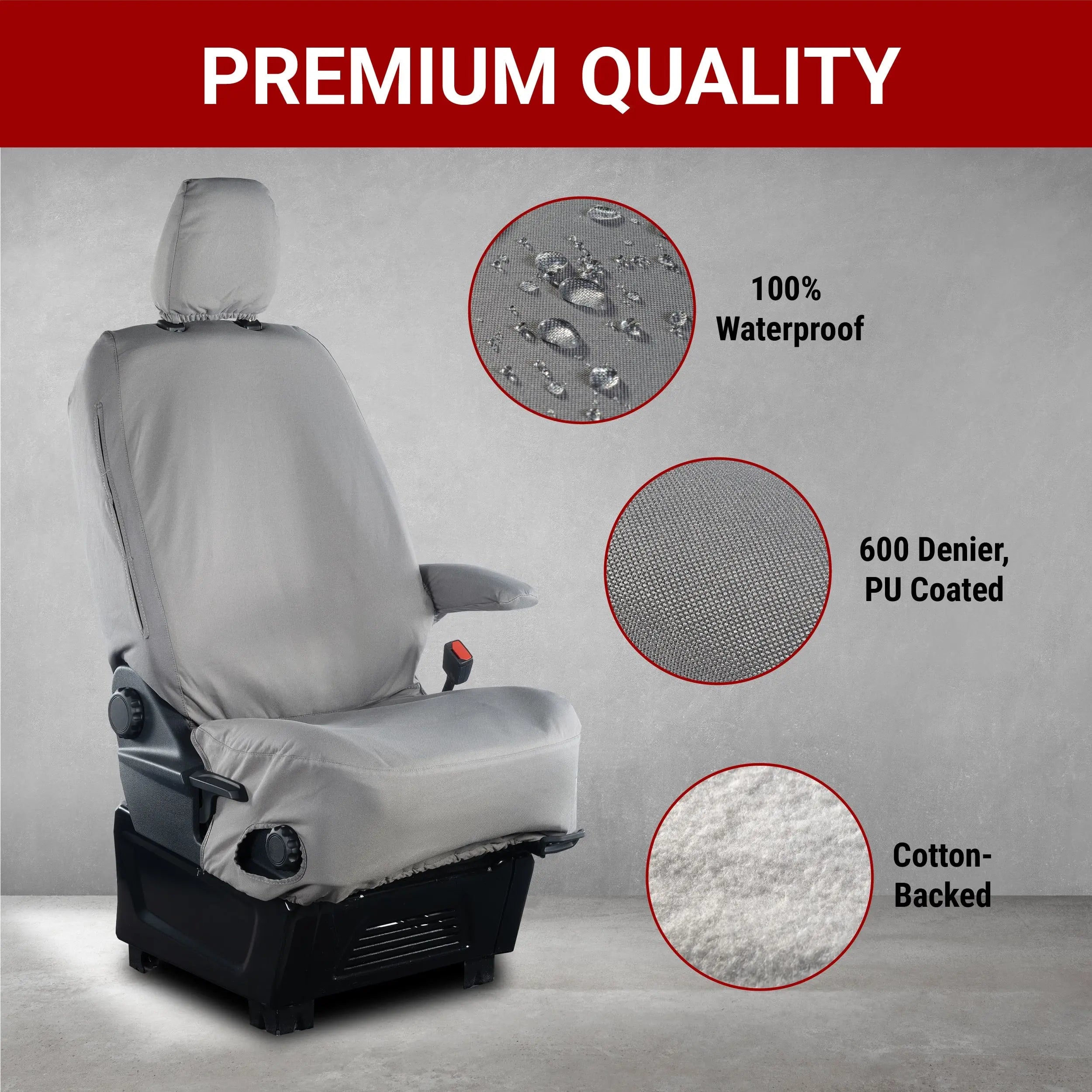 Ford Transit Van Seat Covers (Inc E-Transit) Cotton-Backed PU UK Custom Covers