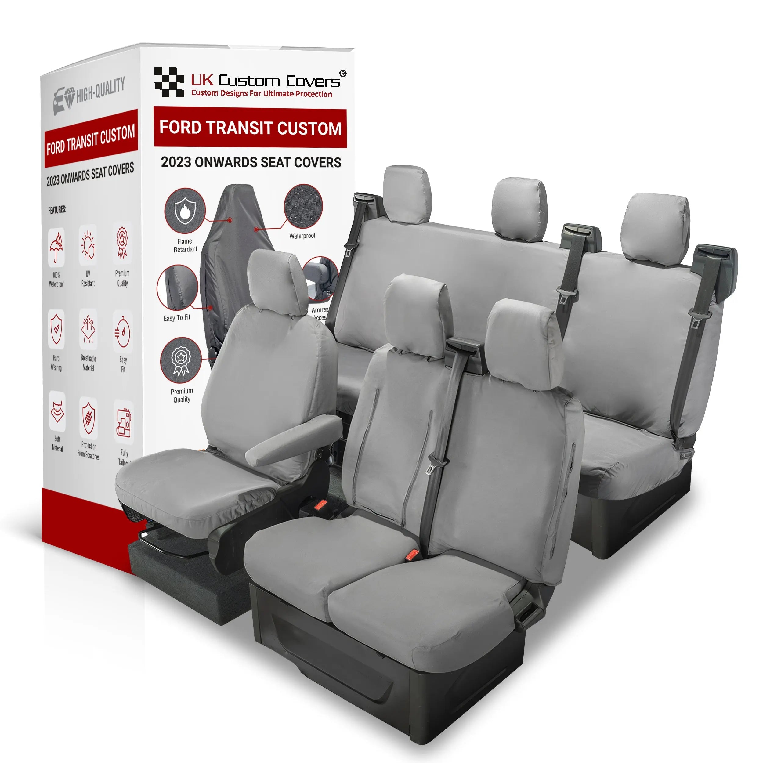 Ford Transit Custom Seat Covers Cotton-Backed PU UK Custom Covers