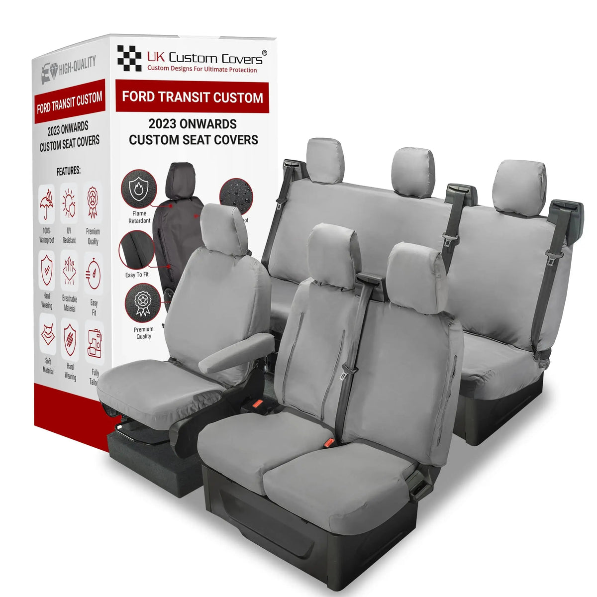 Ford Transit Custom Seat Covers Cotton-Backed PU UK Custom Covers