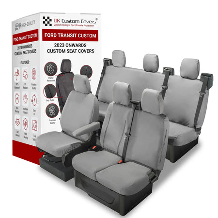 Ford Transit Custom Seat Covers Cotton-Backed PU UK Custom Covers