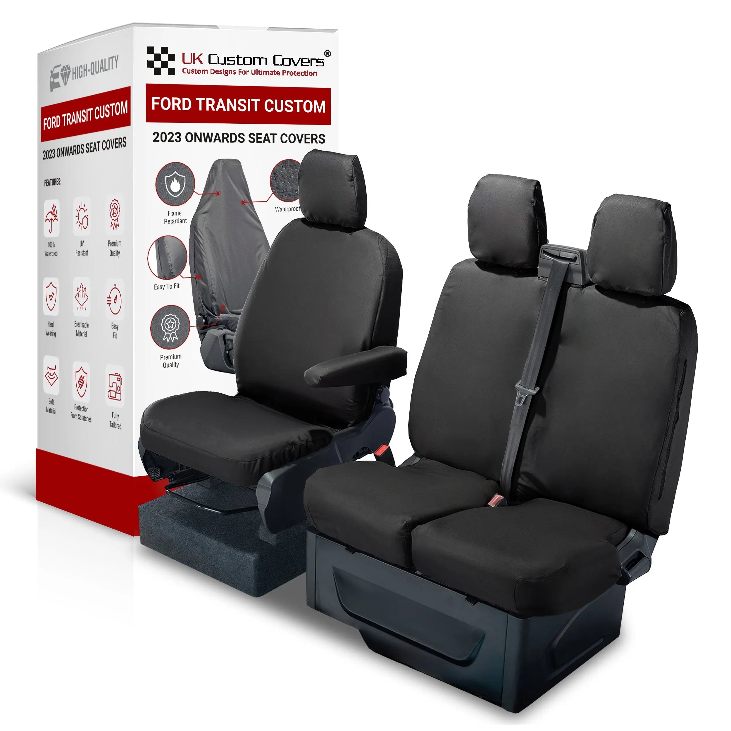 Ford Transit Custom Seat Covers Cotton-Backed PU UK Custom Covers