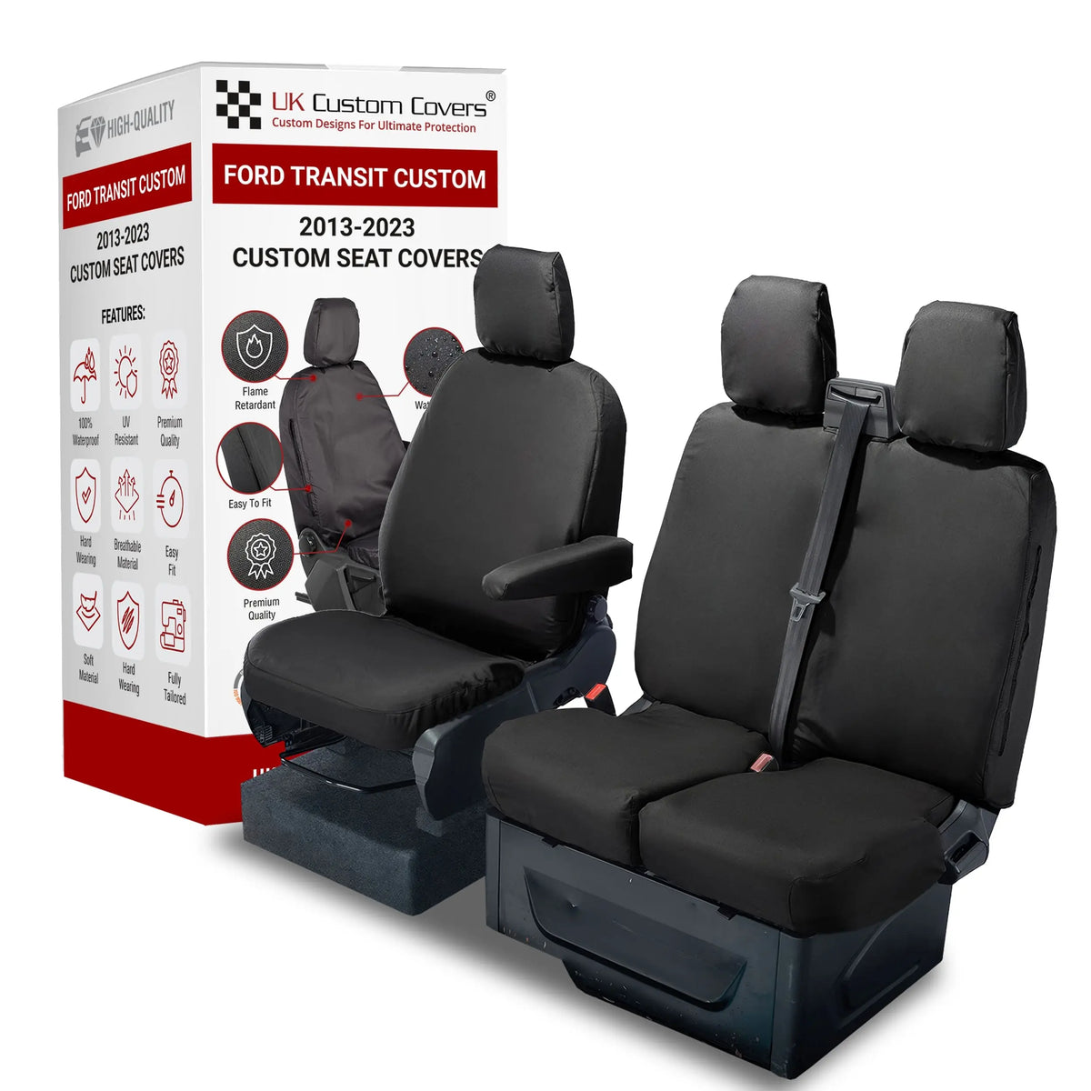 Ford Transit Custom Seat Covers Cotton-Backed PU UK Custom Covers