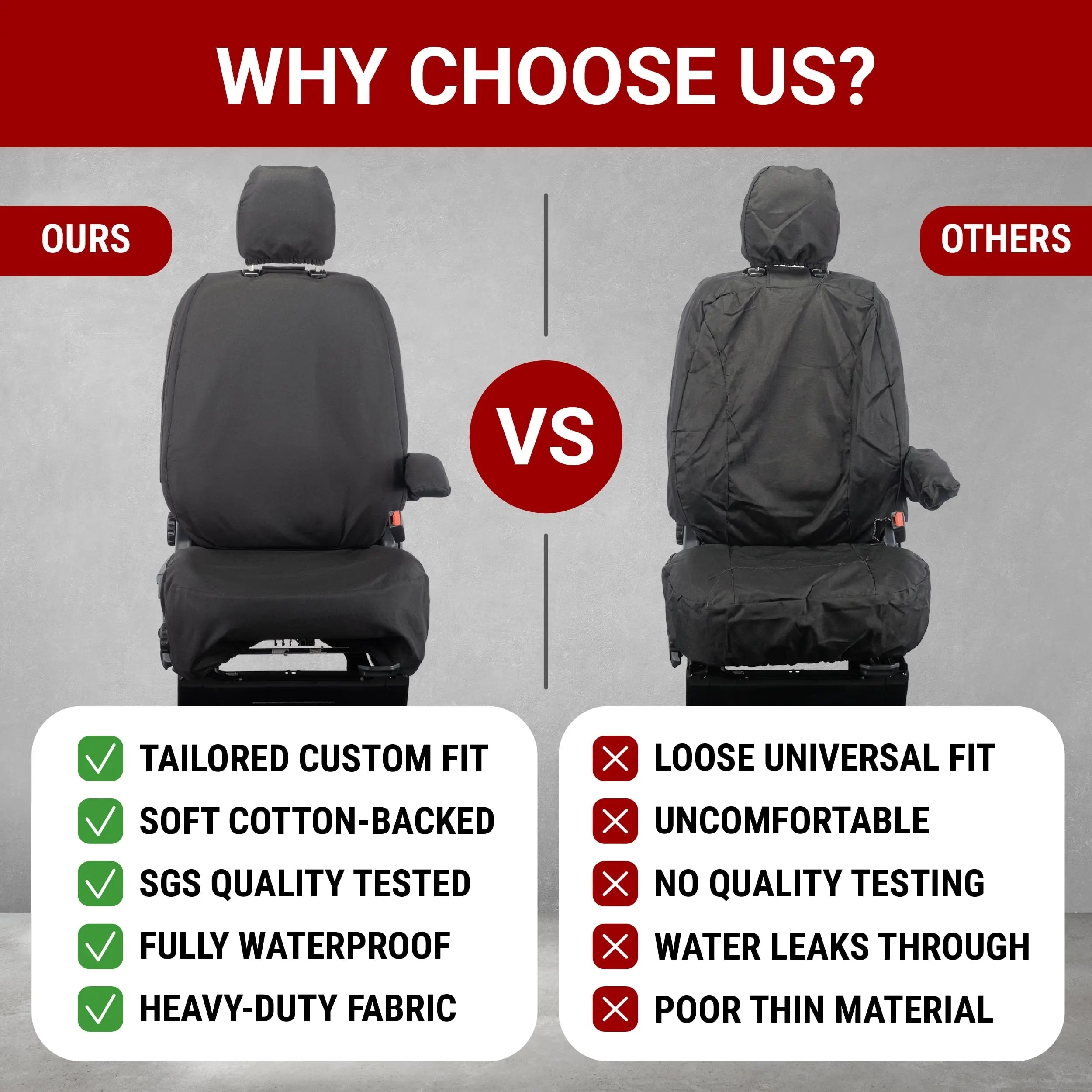 Ford Transit Custom Seat Covers Cotton-Backed PU UK Custom Covers