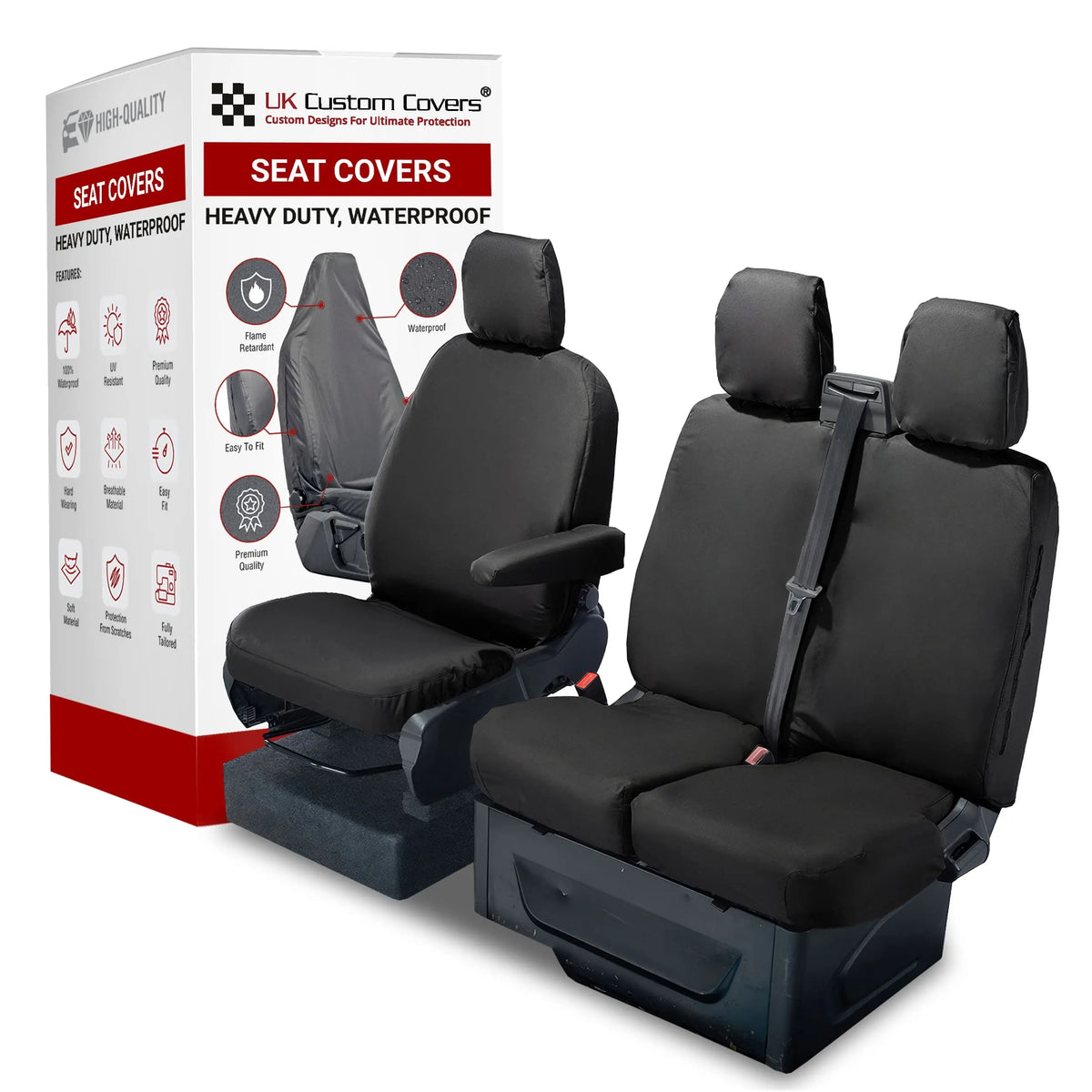 Ford Transit Custom Seat Covers Cotton-Backed PU UK Custom Covers