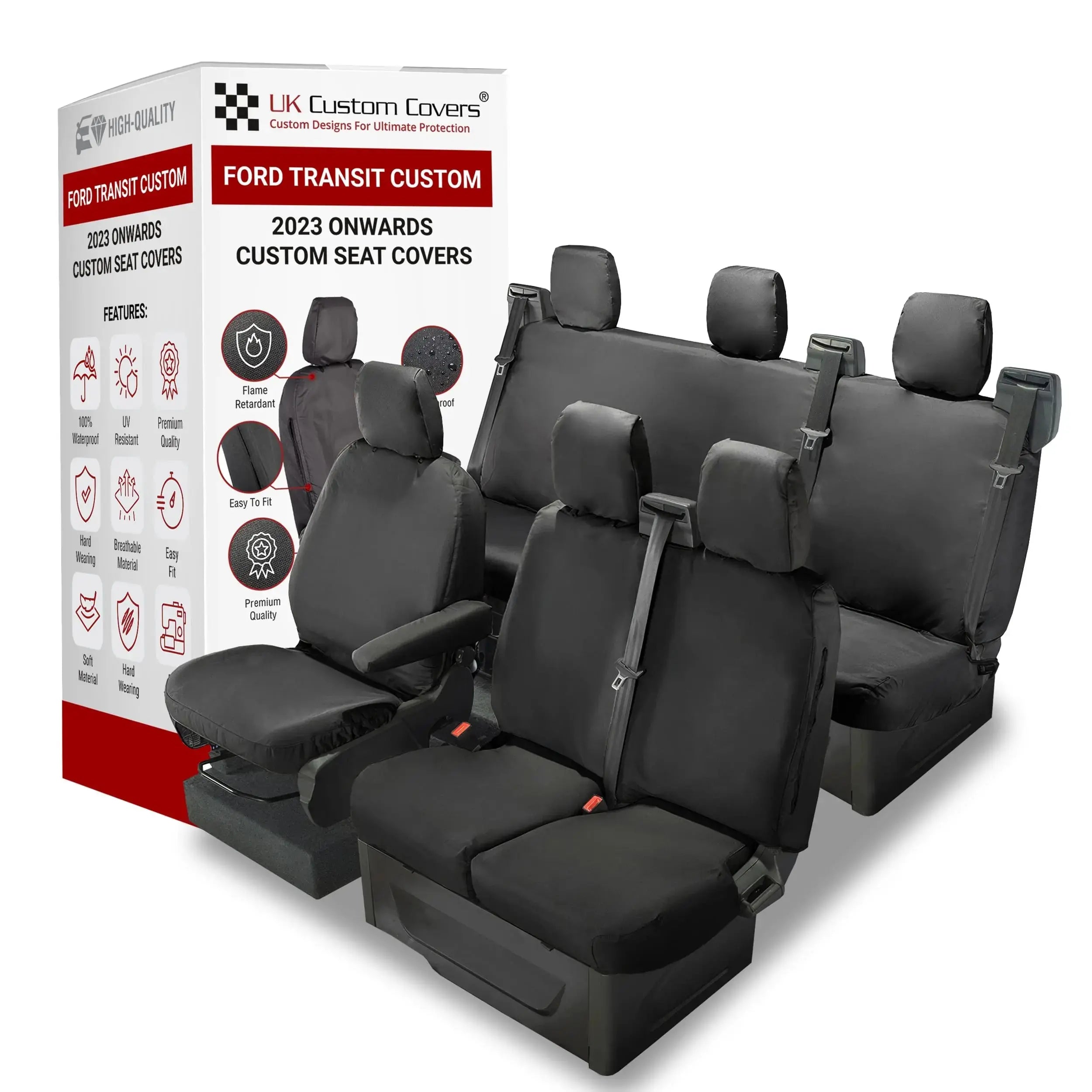 Ford Transit Custom Seat Covers Cotton-Backed PU UK Custom Covers