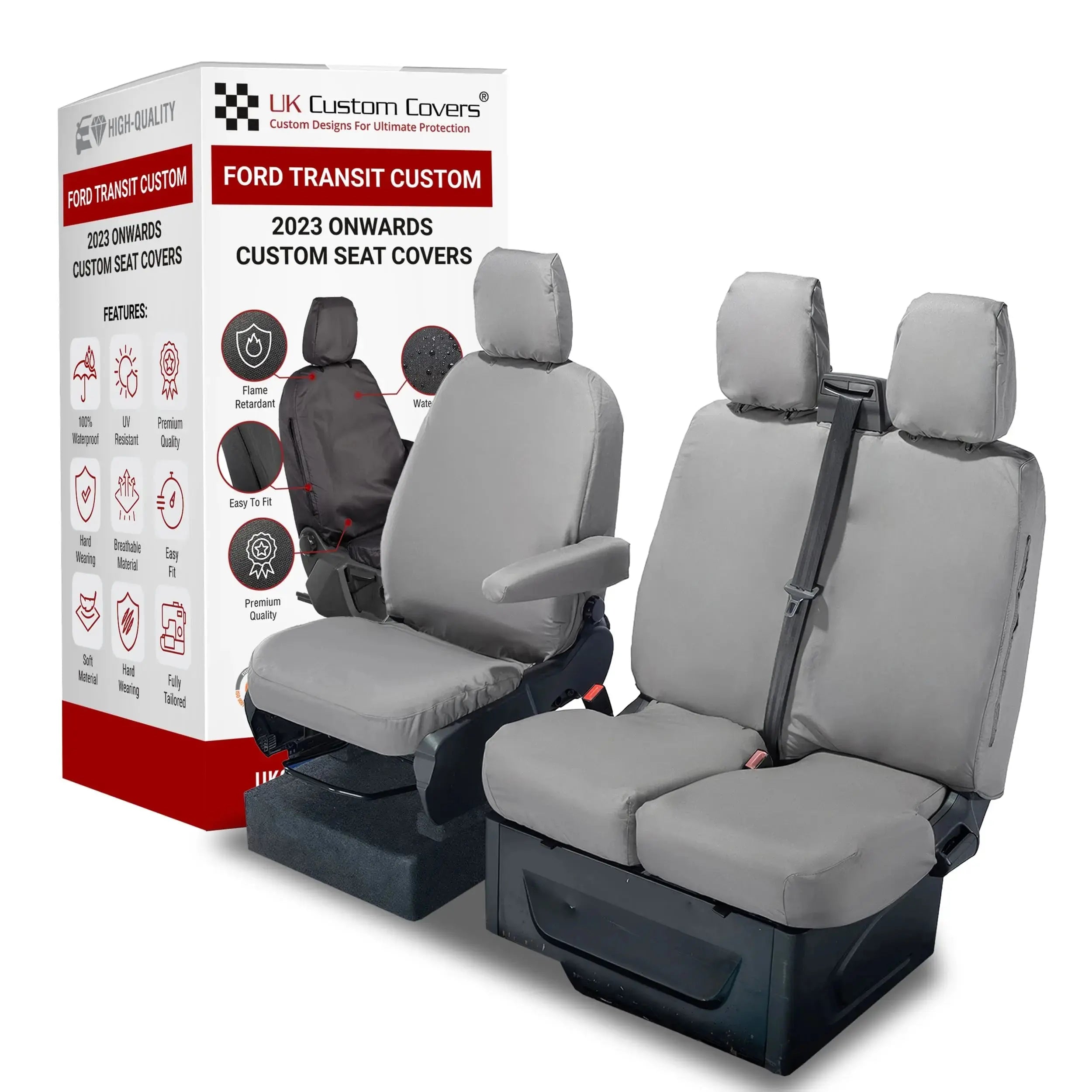 Ford Transit Custom Seat Covers Cotton-Backed PU UK Custom Covers