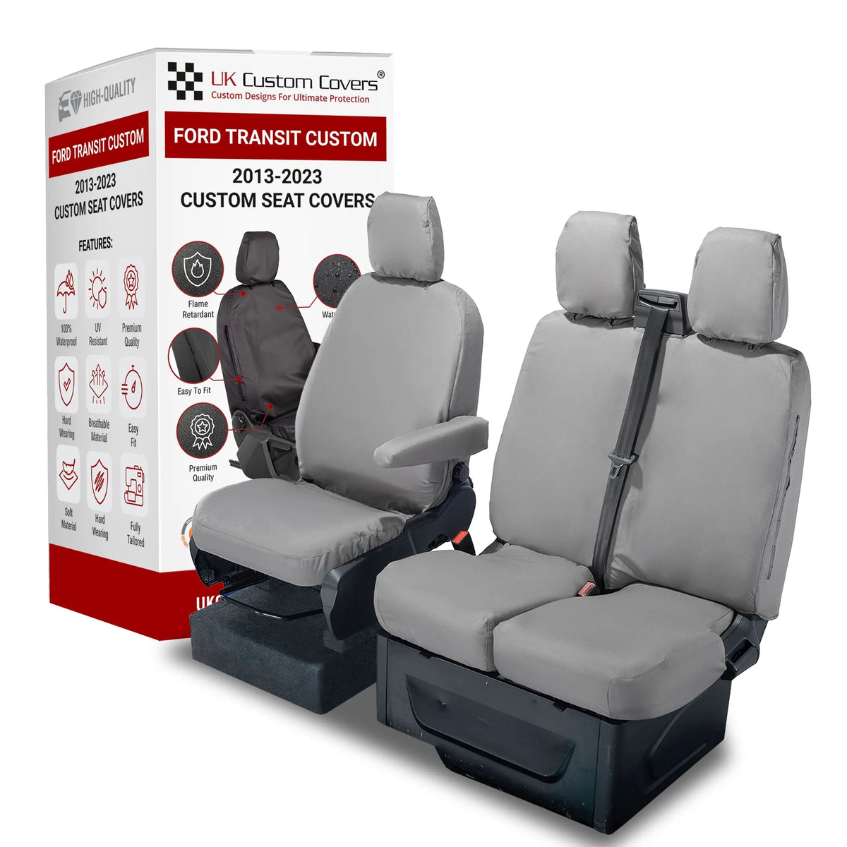 Ford Transit Custom Seat Covers Cotton-Backed PU UK Custom Covers
