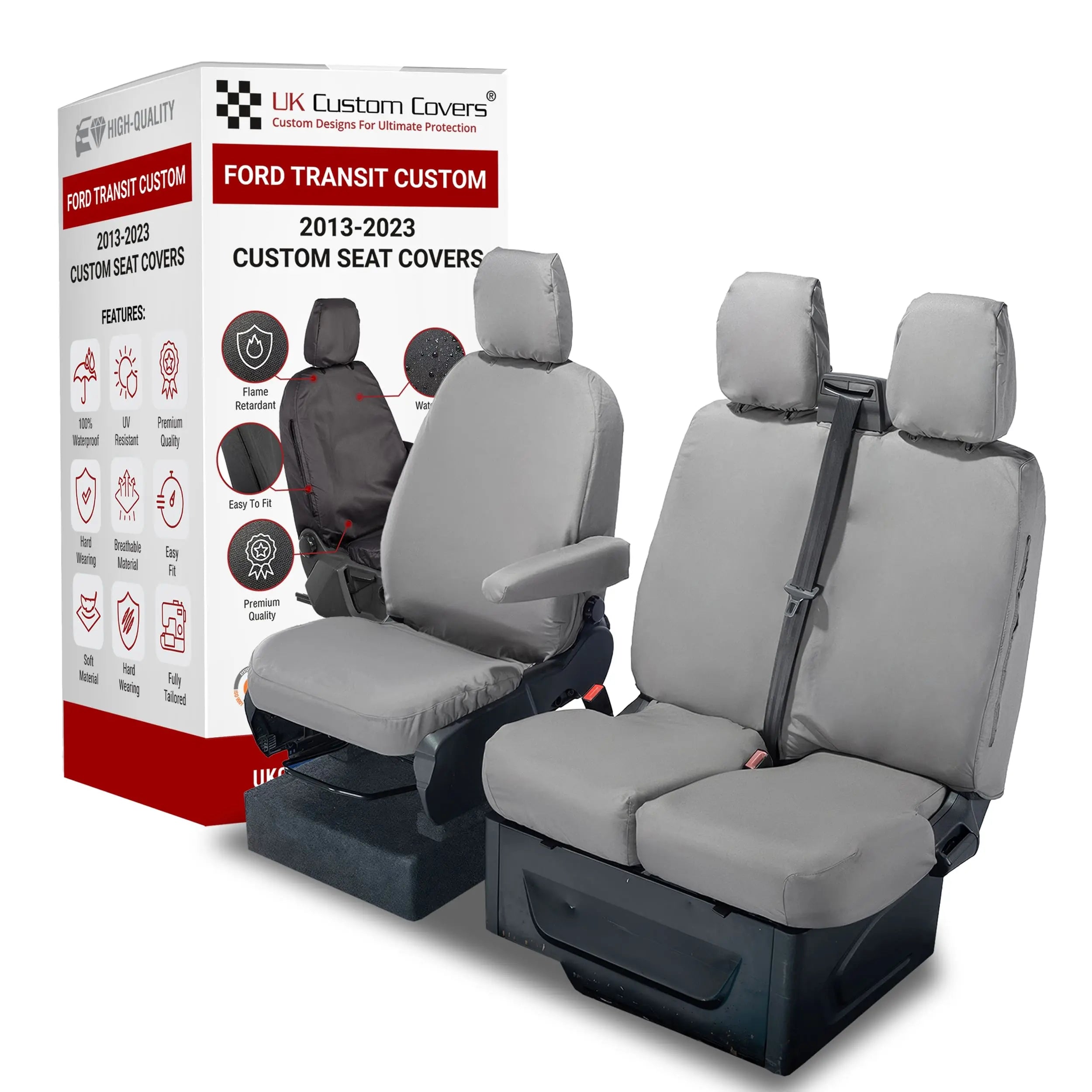 Ford Transit Custom Seat Covers Cotton-Backed PU UK Custom Covers
