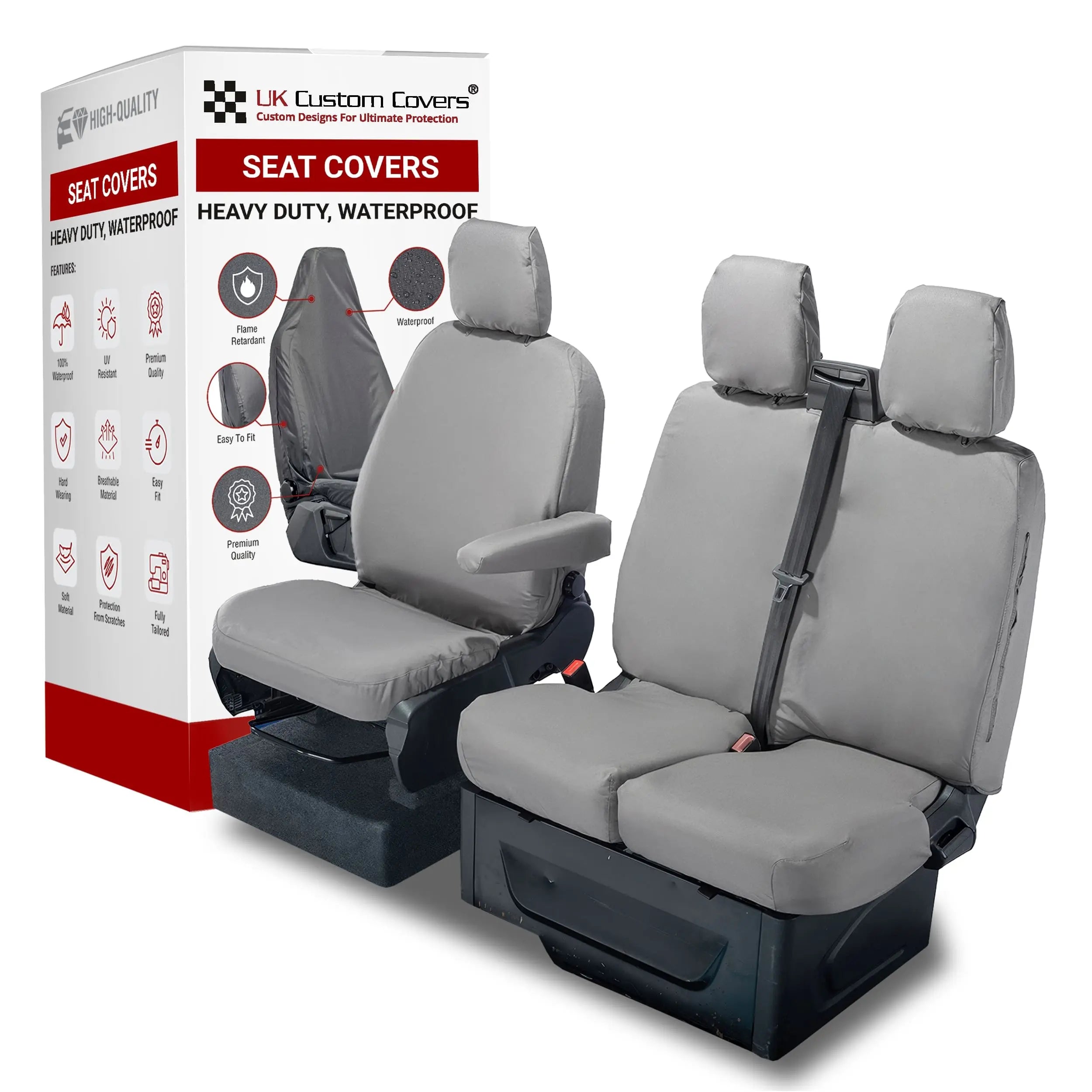 Ford Transit Custom Seat Covers Cotton-Backed PU UK Custom Covers