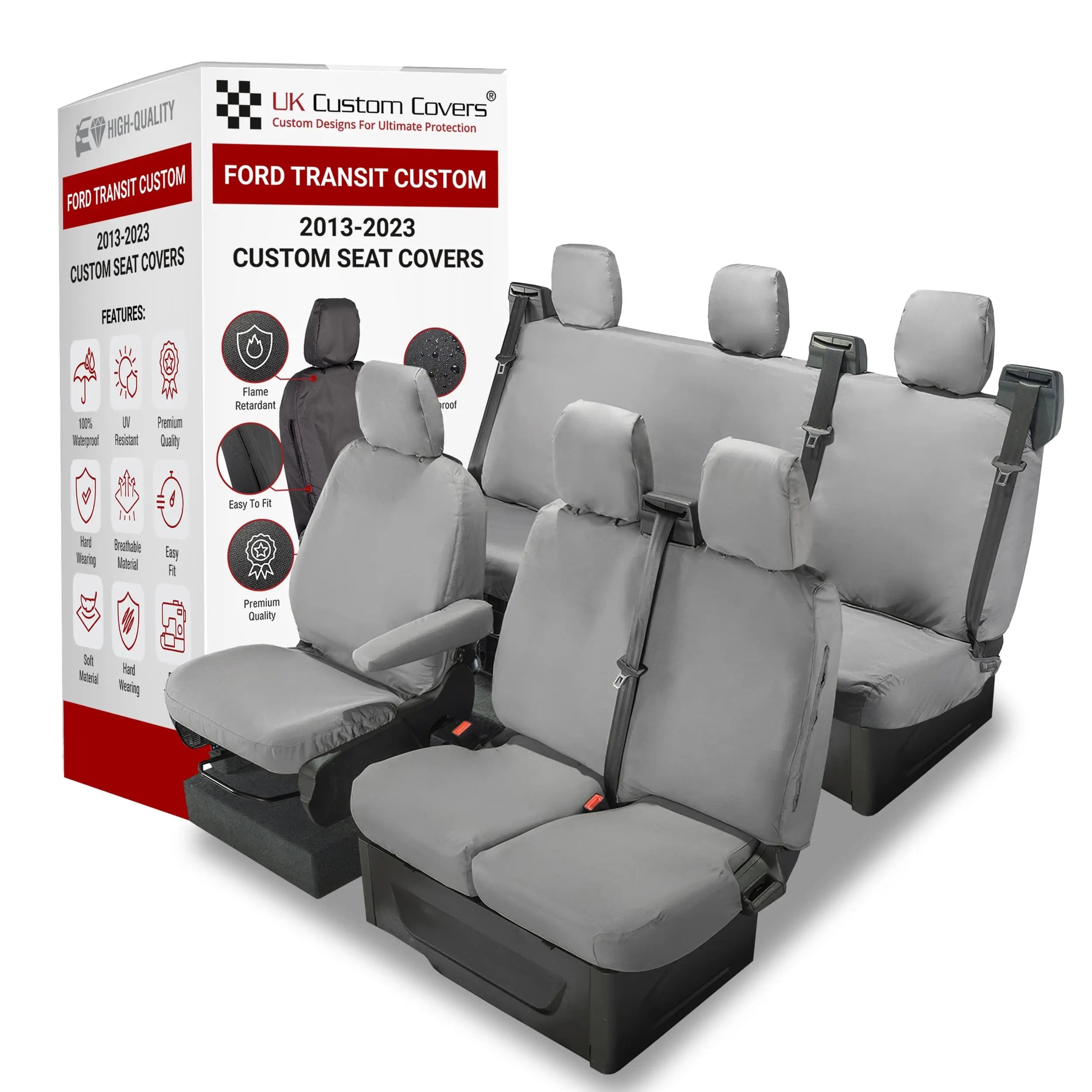 Ford Transit Custom Seat Covers Cotton-Backed PU UK Custom Covers