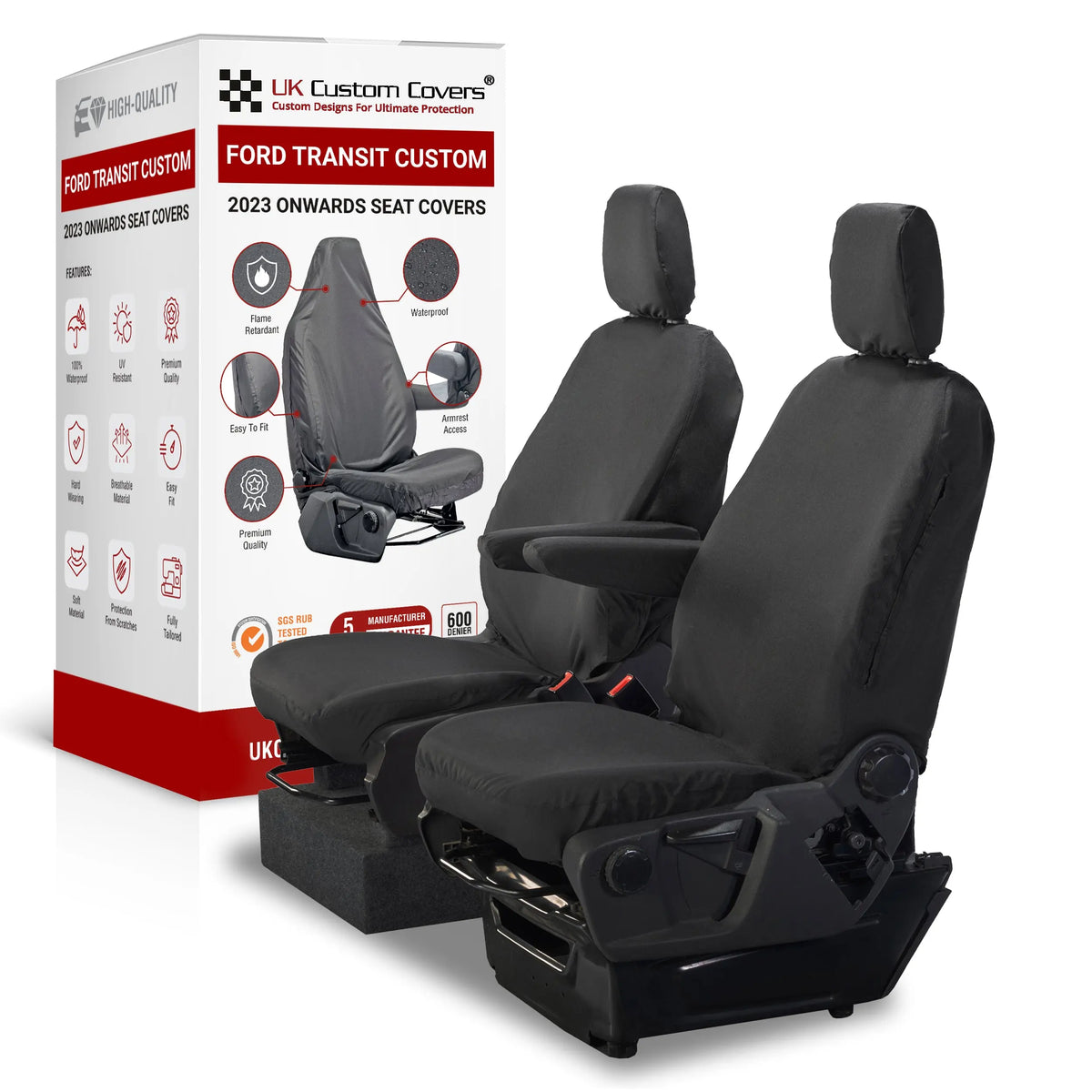 Ford Transit Custom Seat Covers Cotton-Backed PU UK Custom Covers