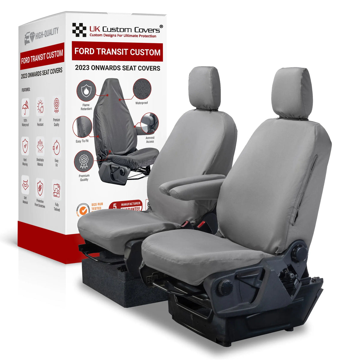 Ford Transit Custom Seat Covers Cotton-Backed PU UK Custom Covers