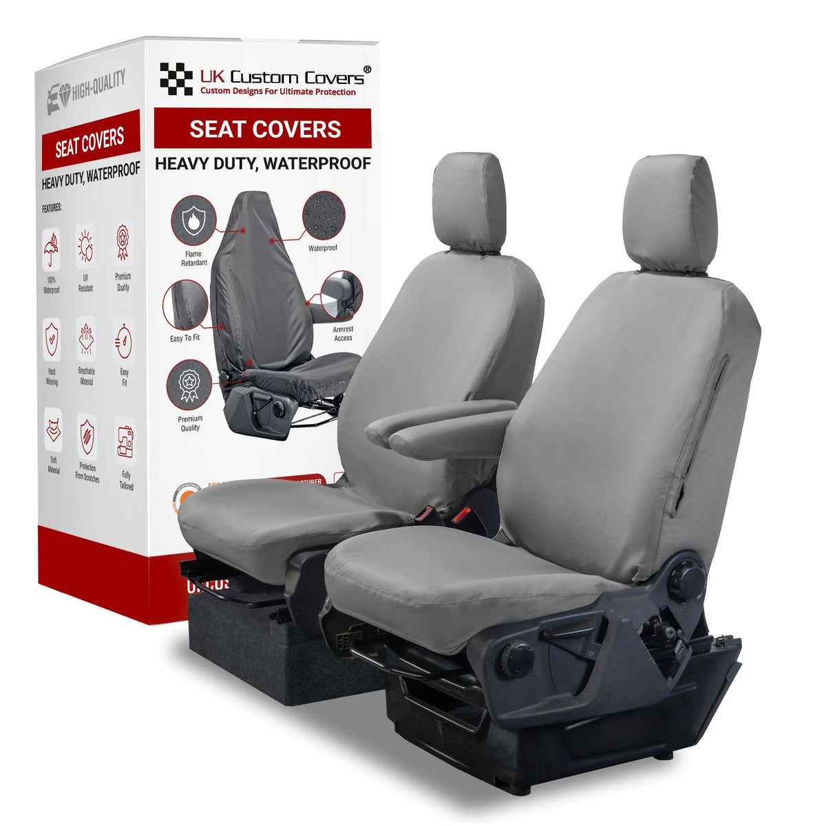 Ford Transit Custom Seat Covers Cotton-Backed PU UK Custom Covers