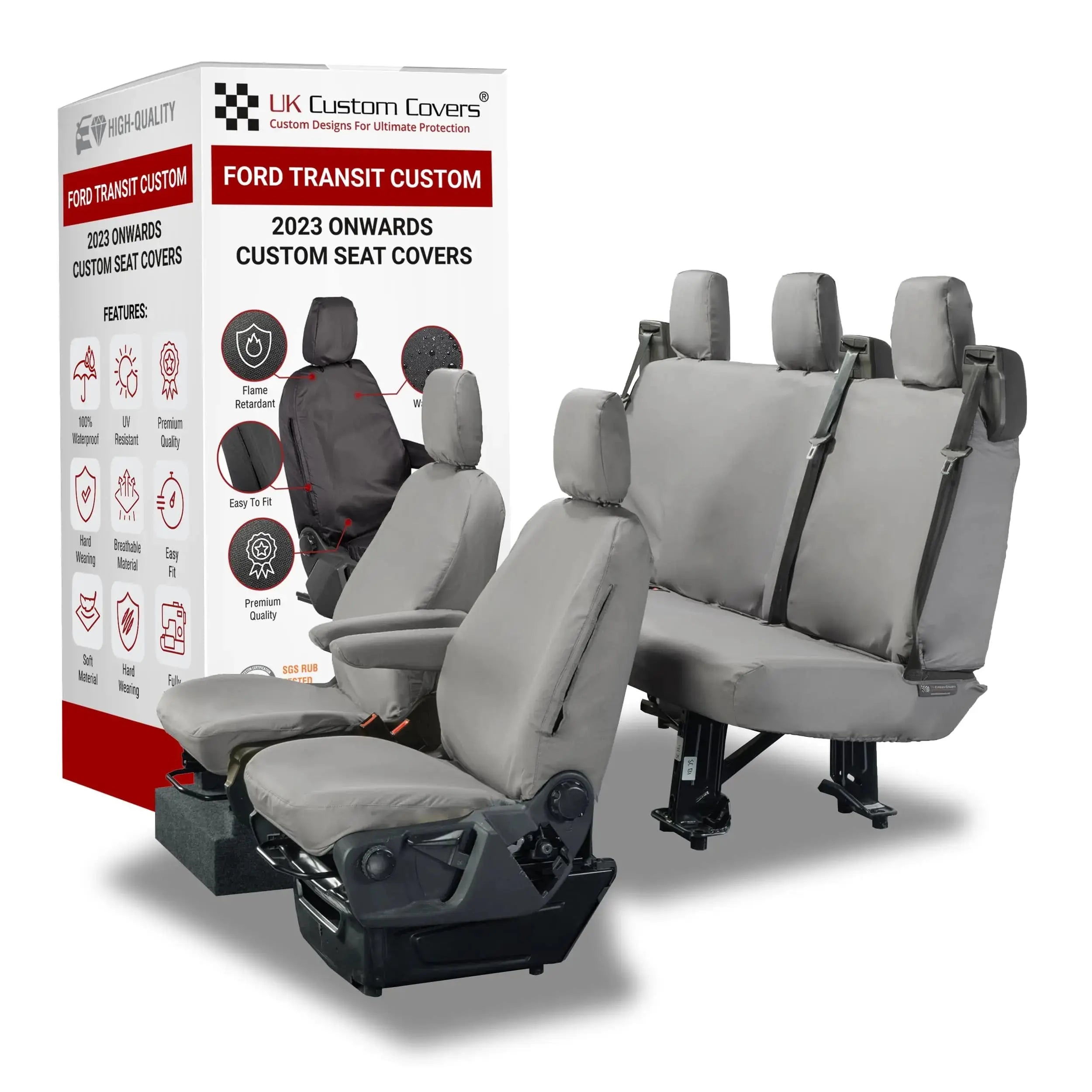 Ford Transit Custom Seat Covers Cotton-Backed PU UK Custom Covers