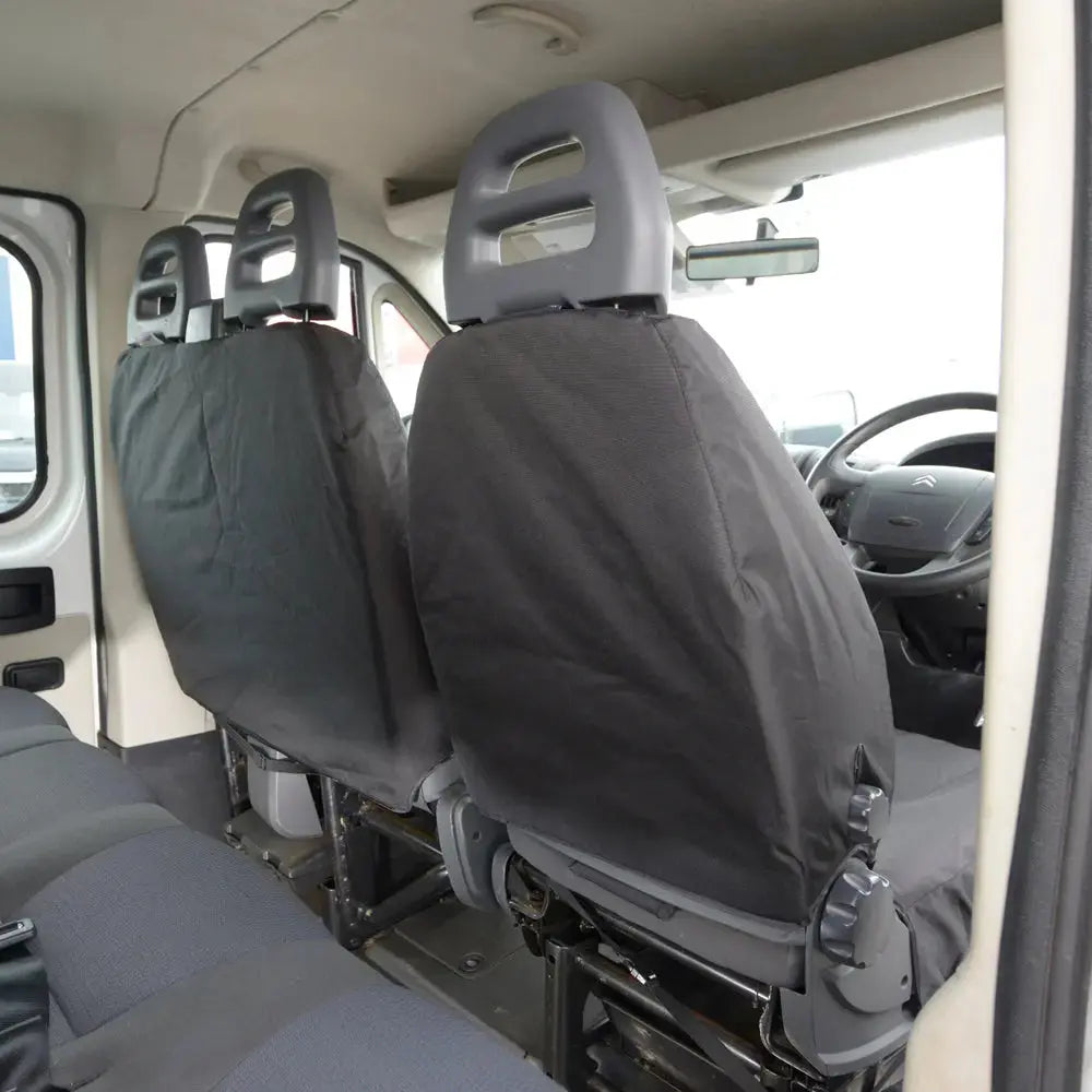 Citroen Relay Front Seat Covers - Waterproof, Tailored Fit For 2006-2022 Models (Black)