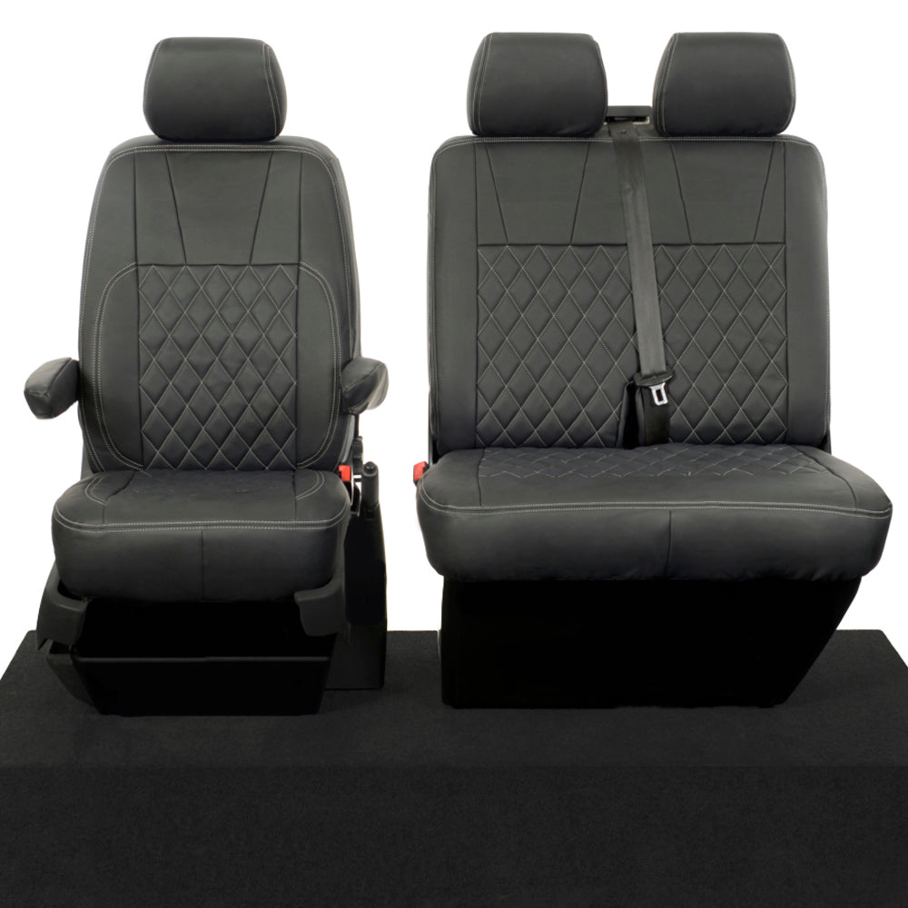 VW T6 / T6.1 Kombi Tailored Leatherette Seat Covers (2015 Onwards) - UK Custom Covers