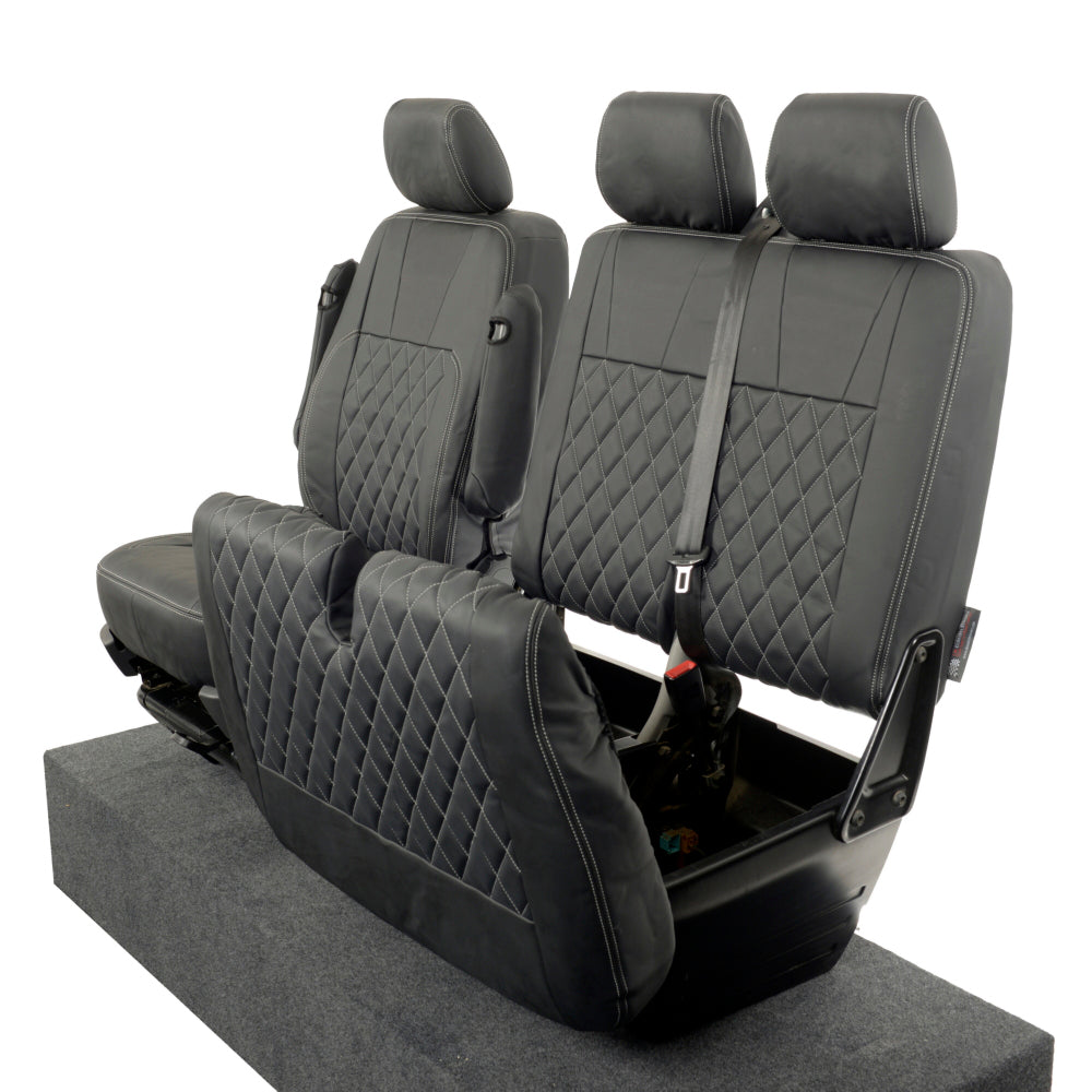 VW T6 / T6.1 Kombi Tailored Leatherette Seat Covers (2015 Onwards) - UK Custom Covers