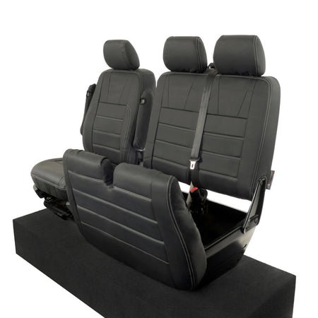 VW T6 / T6.1 Shuttle Tailored Leatherette Seat Covers (2015 Onwards) - UK Custom Covers