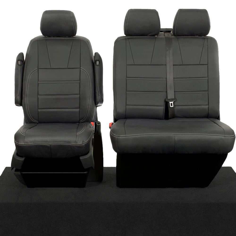 VW T6 / T6.1 Transporter Tailored Leatherette Seat Covers (2015 Onwards) - UK Custom Covers