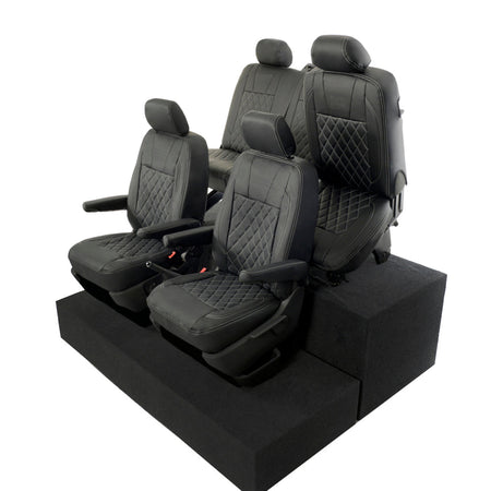 VW T6 / T6.1 Transporter Tailored Leatherette Seat Covers (2015 Onwards) - UK Custom Covers