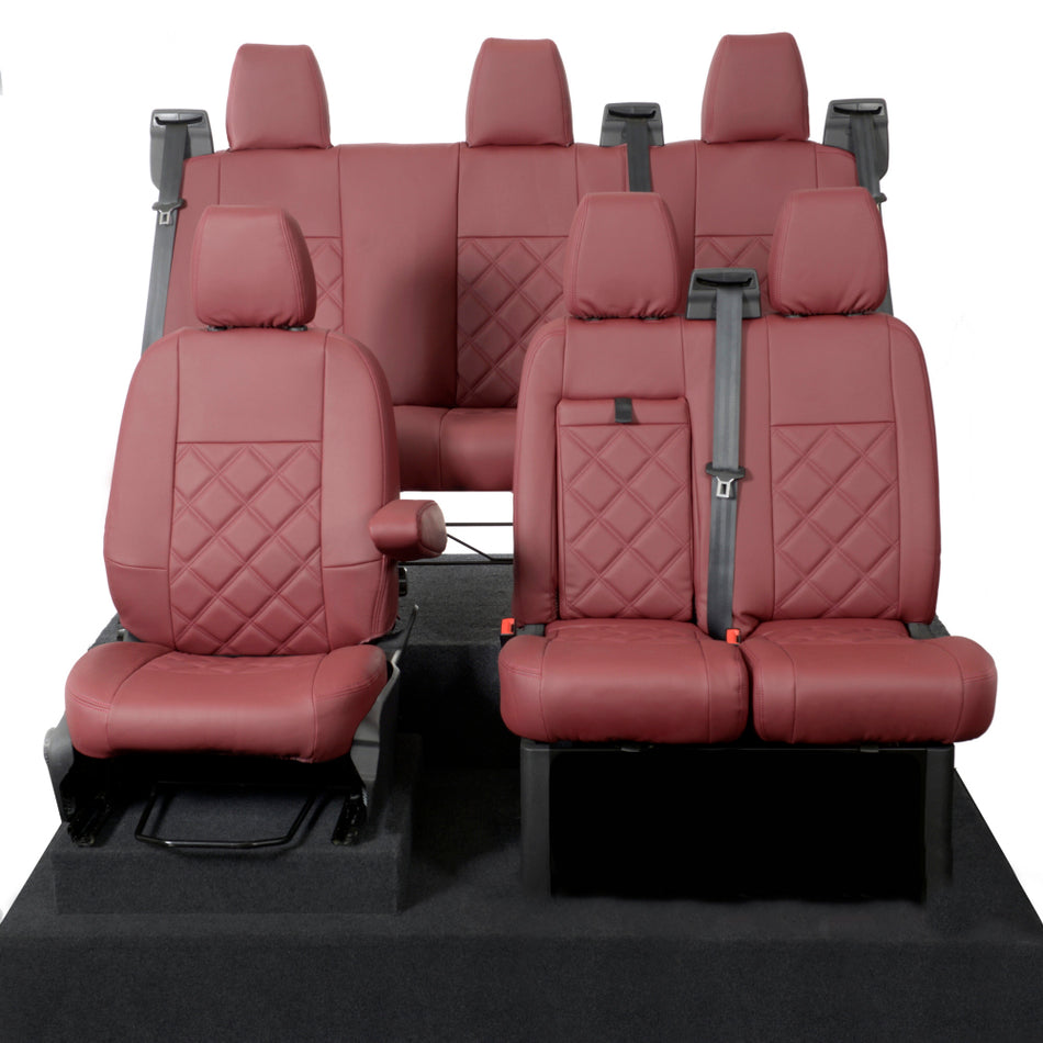 Ford Transit Custom Leatherette Seat Covers (2013-2023) Red