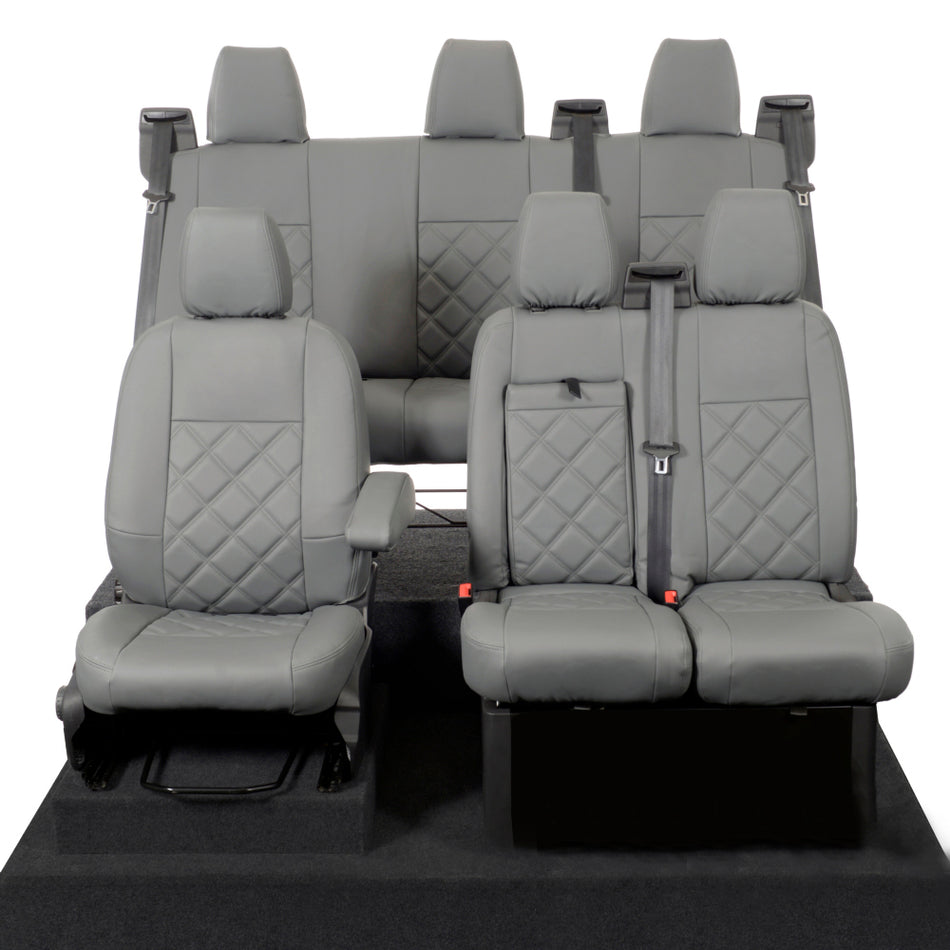 Ford Transit Custom Leatherette Seat Covers (2013-2023) Grey