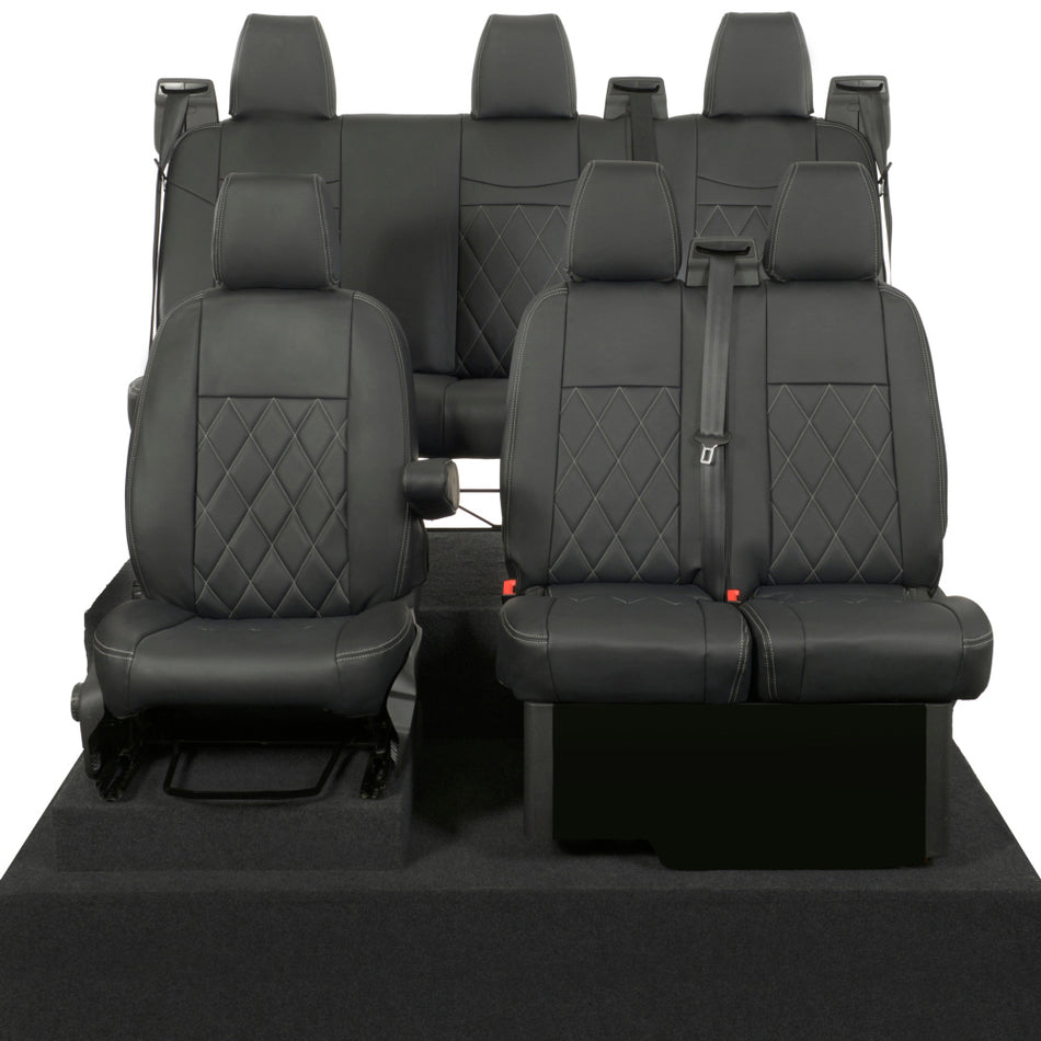 Ford Transit Custom Leatherette Seat Covers (2013-2023) Black