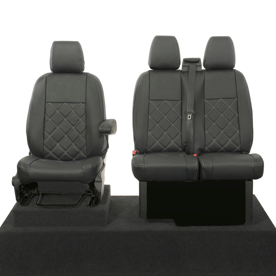 Ford Transit Custom Leatherette Seat Covers (2013-2023) Black