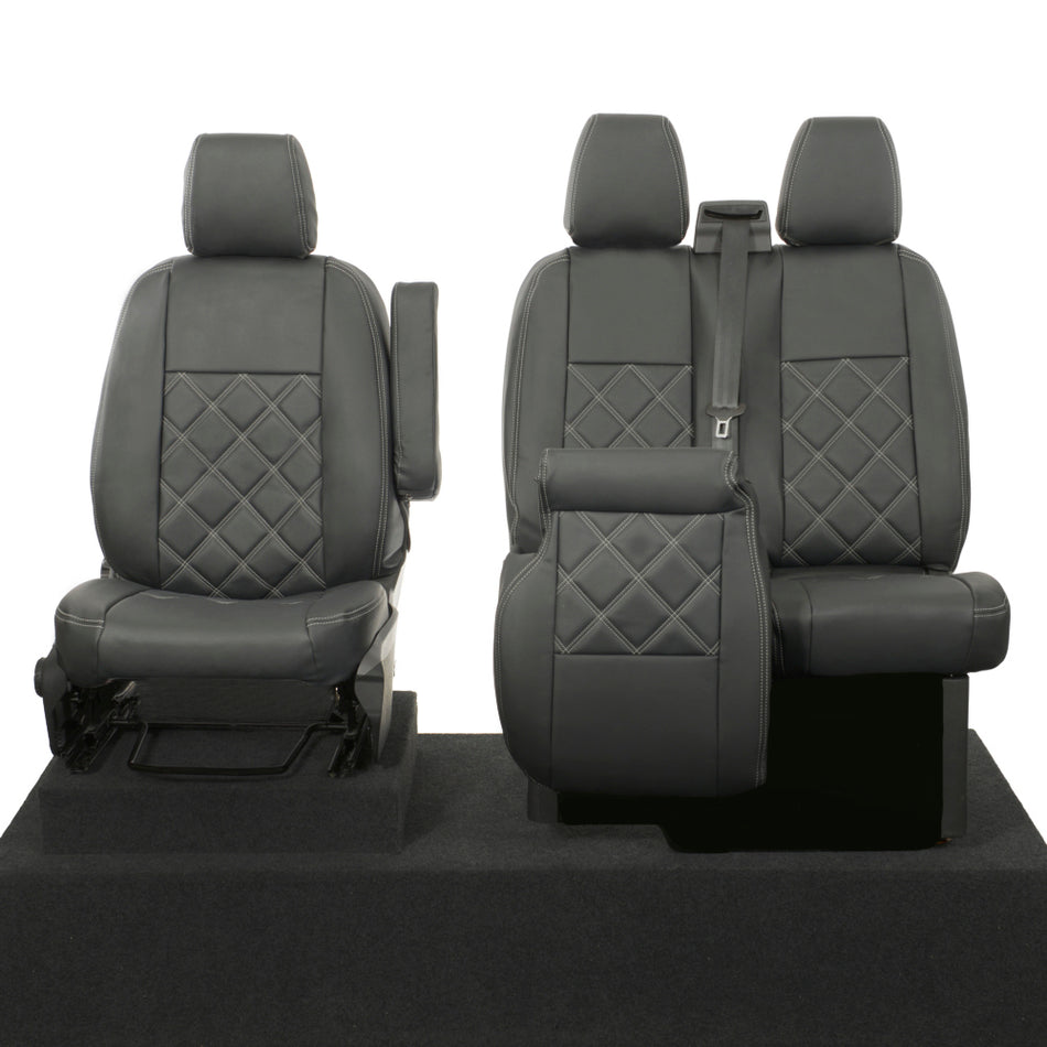 Ford Transit Custom Leatherette Seat Covers (2013-2023) Black