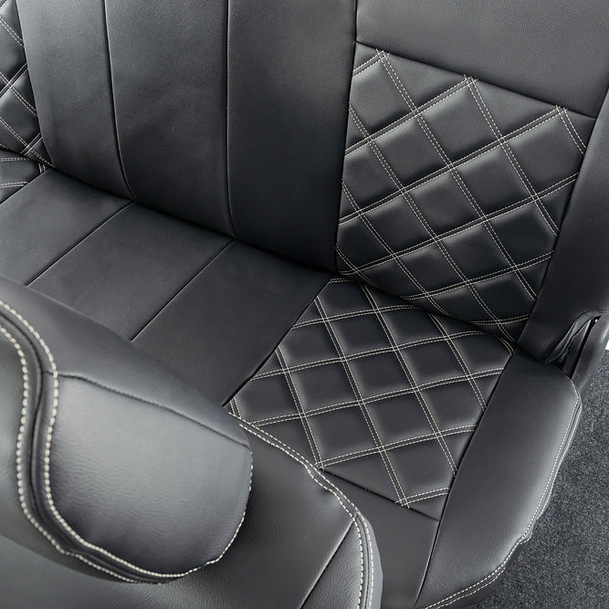 Toyota Hilux Tailored Leatherette Seat Covers (2016 Onwards) - Black - UK Custom Covers