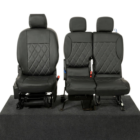 Peugeot Partner Tailored Leatherette Seat Covers - Black - UK Custom Covers