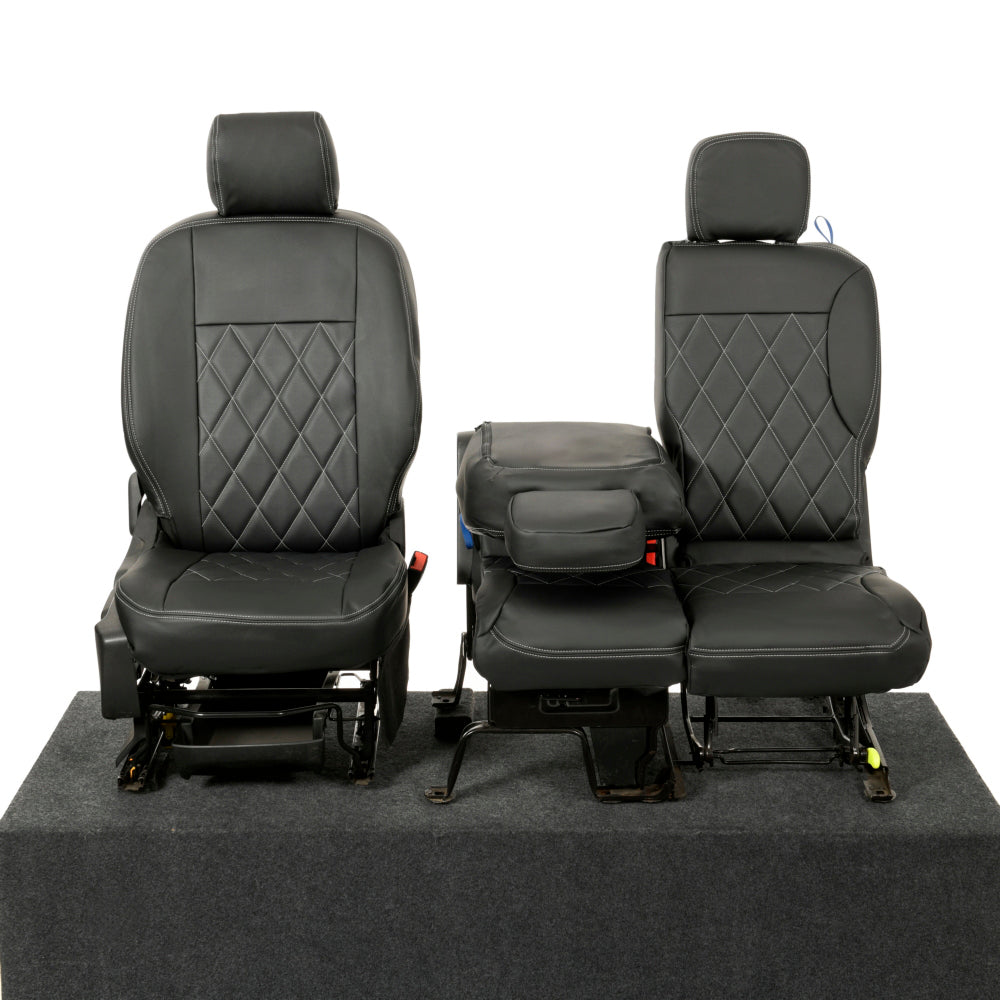 Peugeot Partner Tailored Leatherette Seat Covers - Black - UK Custom Covers