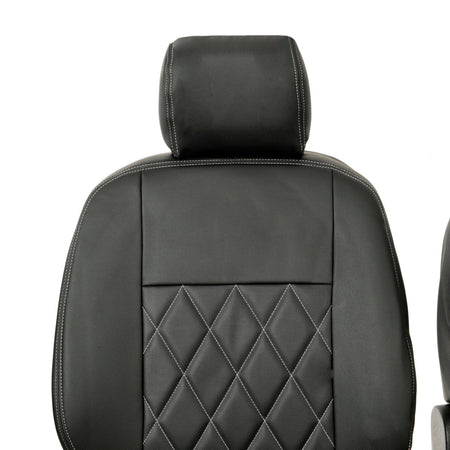 Peugeot Partner Tailored Leatherette Seat Covers - Black - UK Custom Covers