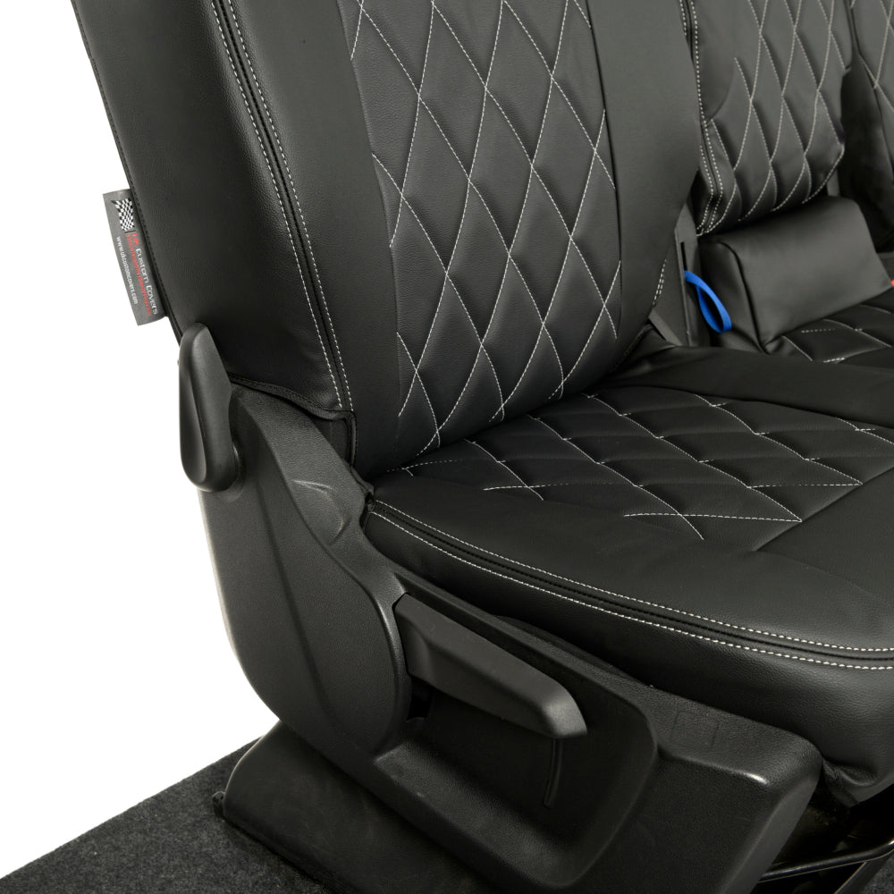 Peugeot Partner Tailored Leatherette Seat Covers - Black - UK Custom Covers