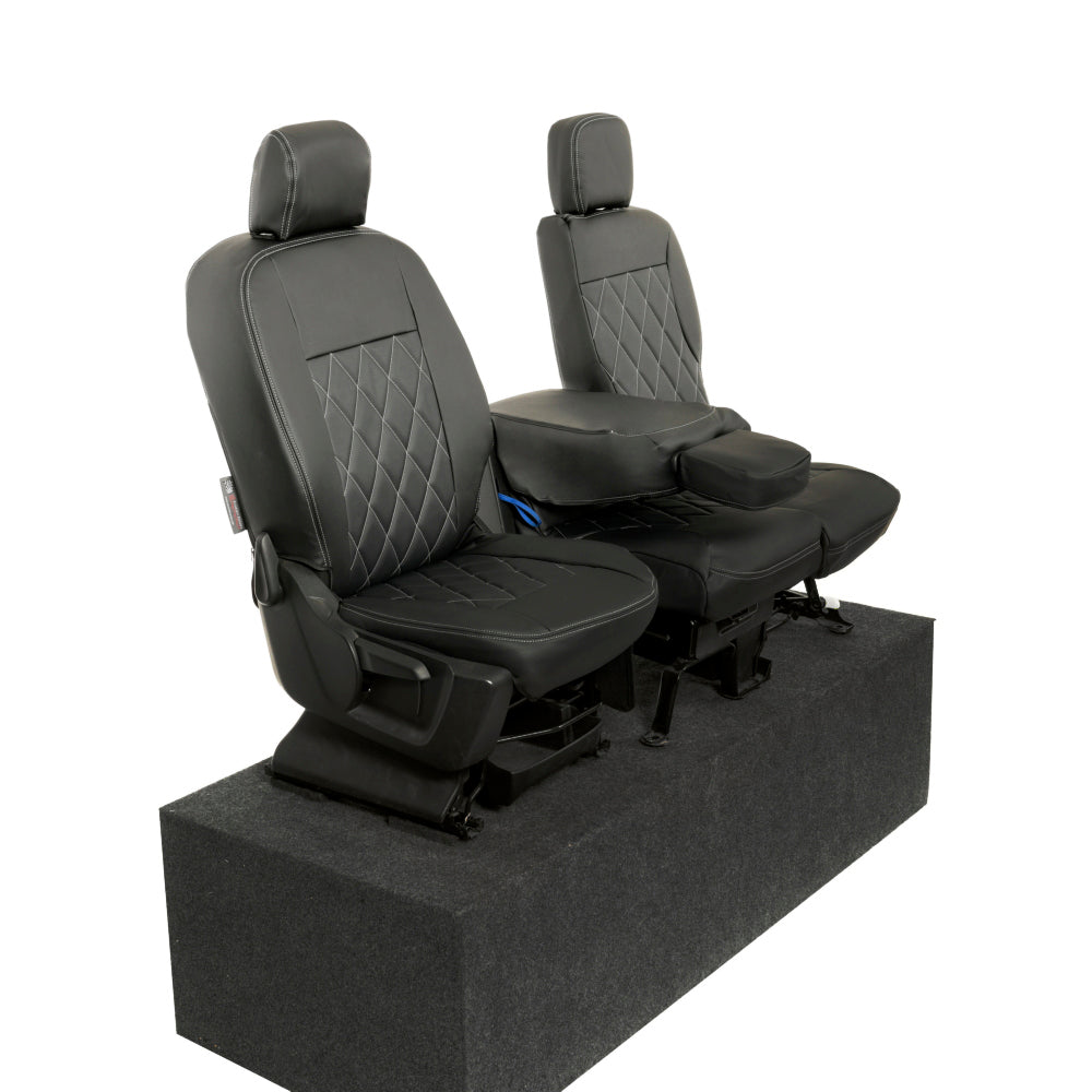 Peugeot Partner Tailored Leatherette Seat Covers - Black - UK Custom Covers