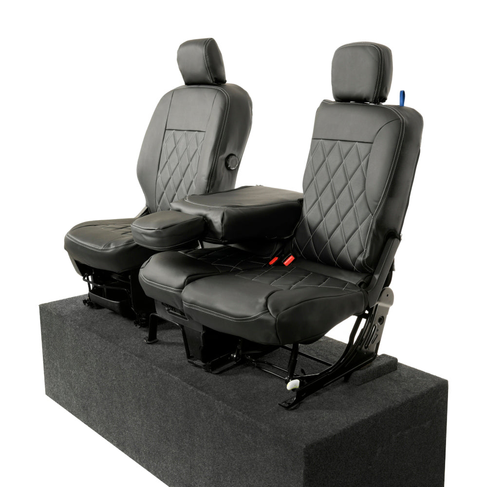 Peugeot Partner Tailored Leatherette Seat Covers - Black - UK Custom Covers