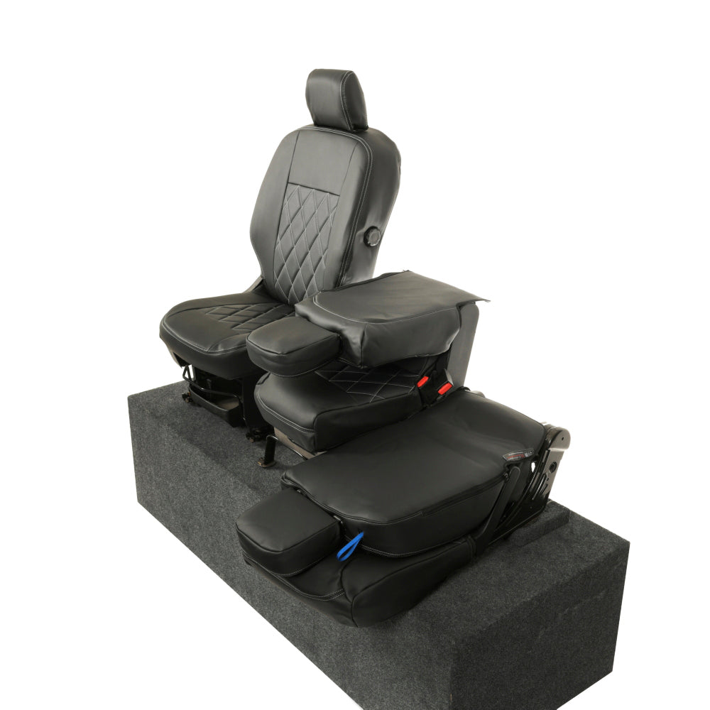 Peugeot Partner Tailored Leatherette Seat Covers - Black - UK Custom Covers