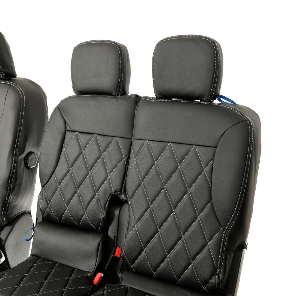 Peugeot Partner Tailored Leatherette Seat Covers - Black - UK Custom Covers