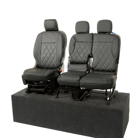 Peugeot Partner Tailored Leatherette Seat Covers - Black - UK Custom Covers