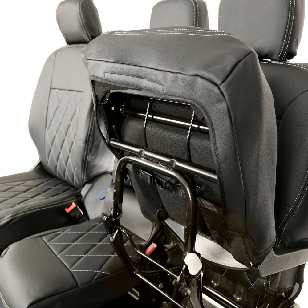 Peugeot Partner Tailored Leatherette Seat Covers - Black - UK Custom Covers