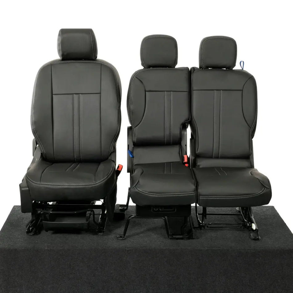 Toyota Proace City Tailored Leatherette Seat Covers (2018 Onwards) - Black - UK Custom Covers