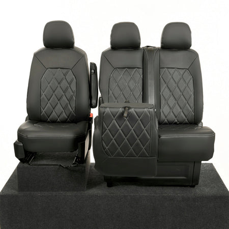 VW Crafter Tailored Leatherette Seat Covers - Black - UK Custom Covers